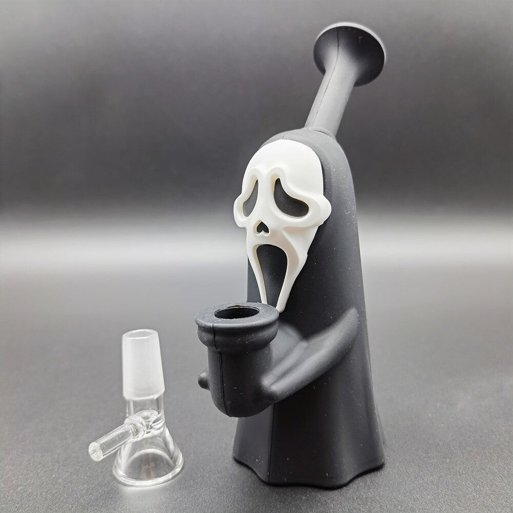 6.3" Faceless Man Hookah Smoking Bubbler Silicone Bong Water Pipe W/ Glass Bowl