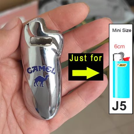 Fashion Metal Lighter Case Cover Shell Holder for Bic Lighters Sleeve J5 J6 Type Mini/Standard without Lighter