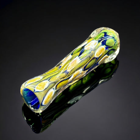 Golden Fumed Chillum Glass Pipes, Clear with Gold Chillums