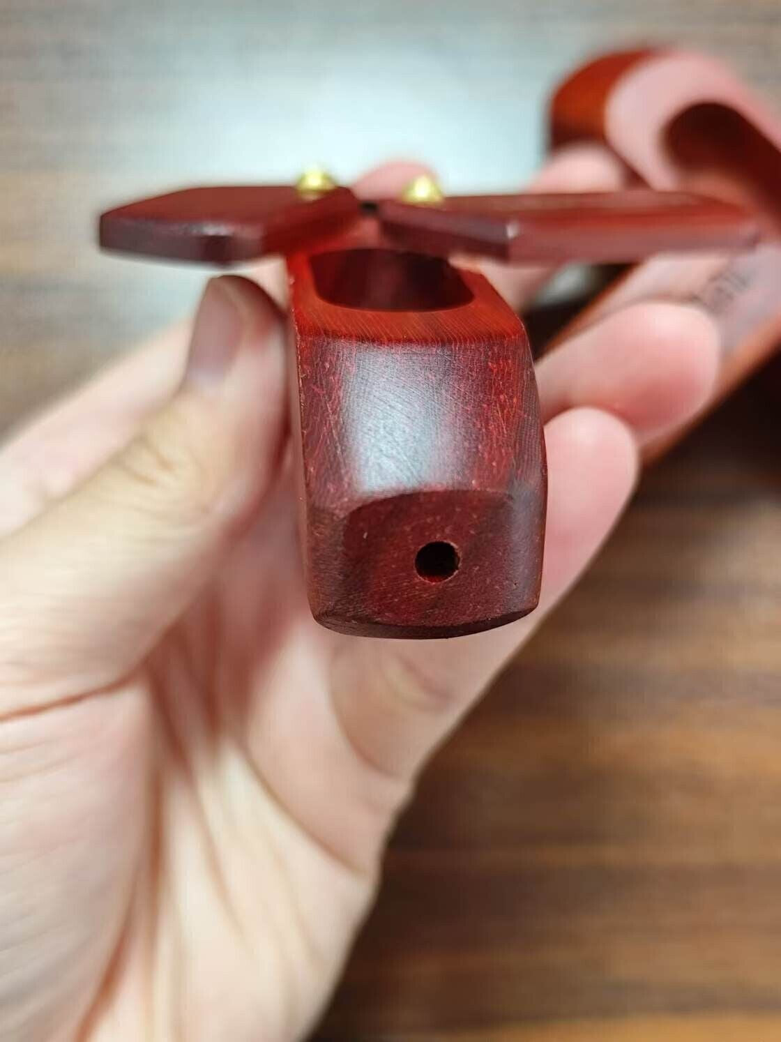 2 Value Set Wooden Pipes 180° Rotating Handmade Wooden Pipe with Storage Chamber