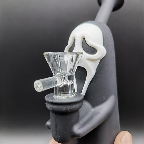 6.3" Faceless Man Hookah Smoking Bubbler Silicone Bong Water Pipe W/ Glass Bowl