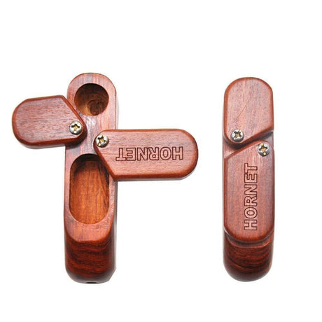 2 Value Set Wooden Pipes 180° Rotating Handmade Wooden Pipe with Storage Chamber