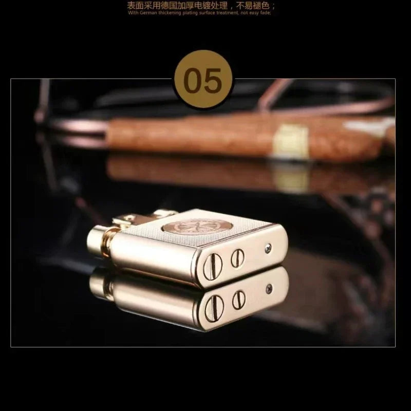 RETRO WINDPROOF BRASS CIGAR LIGHTER – LUXURY METAL SMOKING ACCESSORY