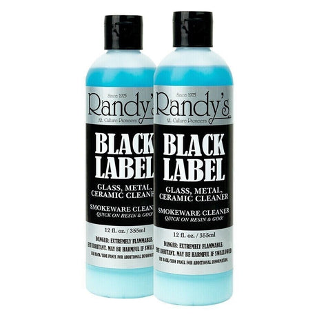 Randy'S Black Label Glass Cleaner 2-Pack 12Oz Bongs Pipes Rigs Ceramic Metal New