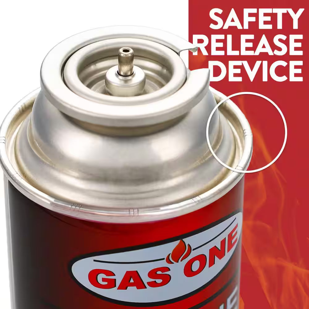 8 OZ PORTABLE BUTANE FUEL CANISTER WITH SAFETY RELEASE DEVICE – 8 PACK