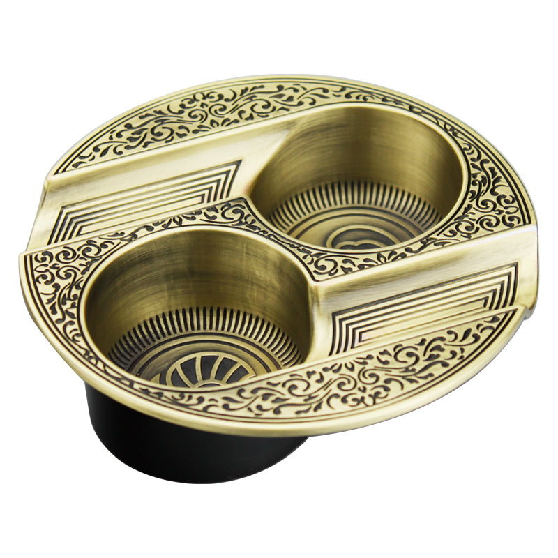 Three-Slot Retro Metal Easy-To-Clean Cigar Ashtray