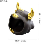 Cartoon Cow Ashtray anti Fly Ash Car Cigar Ashtray Home Living Room Large Capacity Ceramic Ashtray Creative Home Decoration
