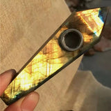 Natural Quartz Smoking Pipe Crystal Point Wand Stone Rock Obelisk Healing 1Pc