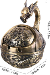 Vintage Ashtray with Lid for Cigarettes,Met