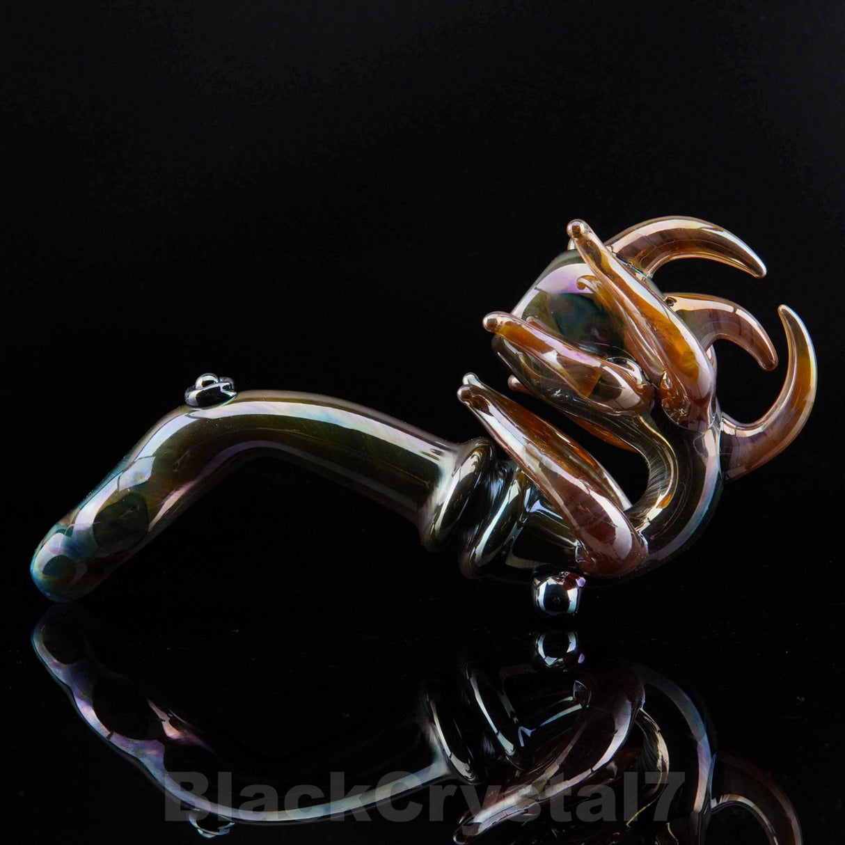 8" Handmade Metallic Flame Gandalf Sherlock Tobacco Smoking Bowl Glass Pipes