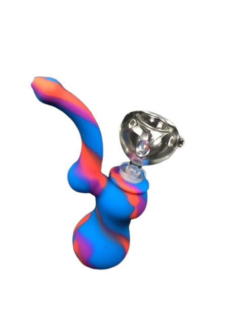 ULTRA-COMPACT 2.5 INCH TRAVEL BUBBLER - DURABLE SILICONE WATER PIPE WITH REMOVABLE DOWNSTEM