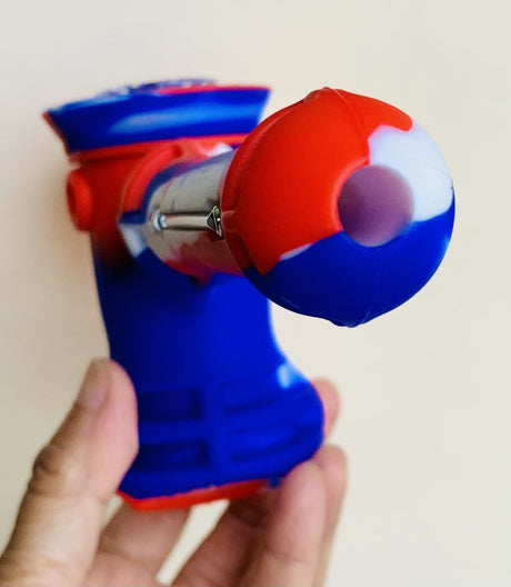 7.5 Inch Long Silicone Hammer Bubbler Tobacco Hookah Water Pipe