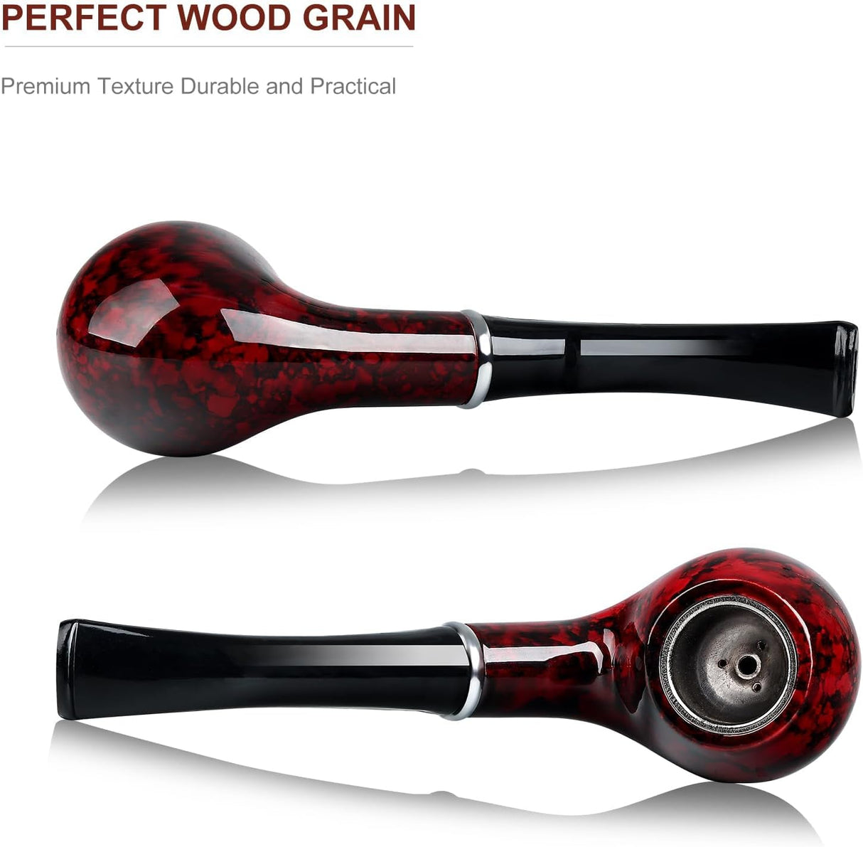 Joyoldelf Tobacco Pipe, Classic Smoking Pipe with Foldable Tobacco Pipe Stand