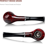 Joyoldelf Tobacco Pipe, Classic Smoking Pipe with Foldable Tobacco Pipe Stand