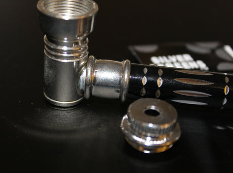 ORIGINAL BLACK METAL Smoking Pipe W/Lid Tobacco Pipe Metal Pipe ALL METAL Pipes