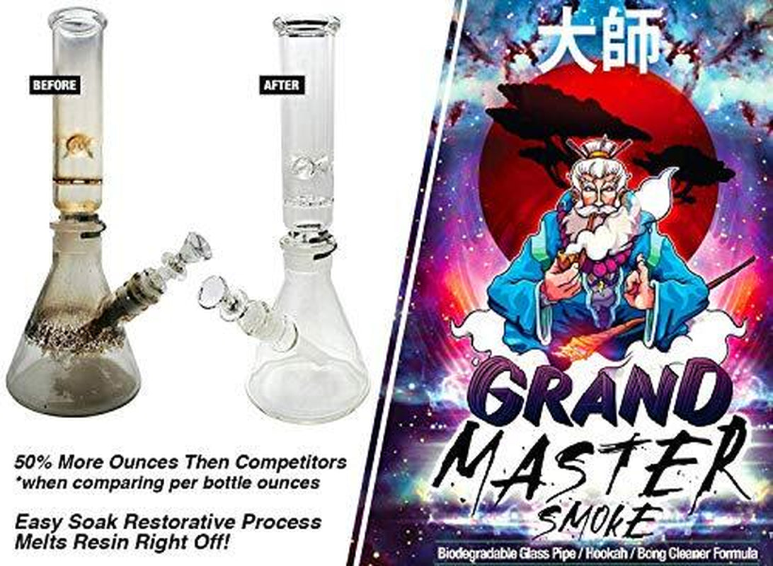 32Oz Soak and Wash Biodegradable Bong Cleaner Glass Pipe & Hookah Cleaner