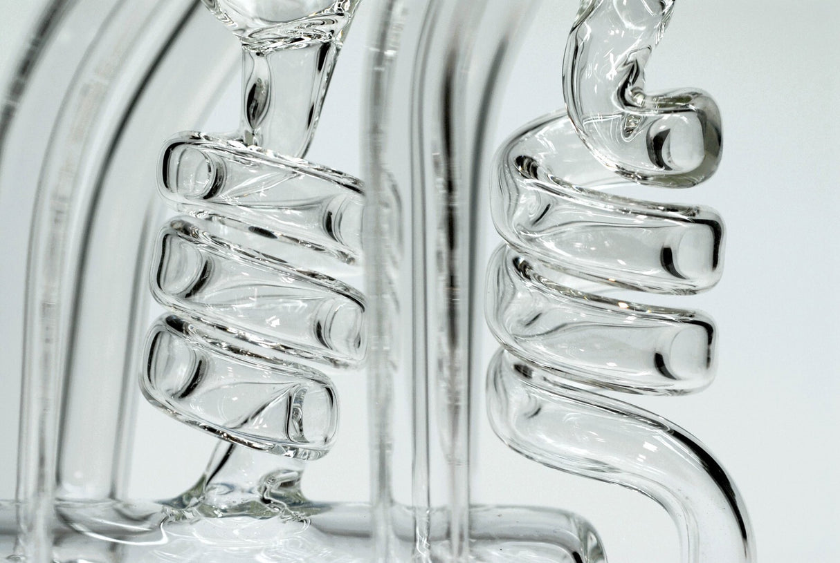 10" Milky Blue Vortex Cyclone Recycler Smoking Water Pipe Hookah Bubbler Bong