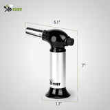 Jo Chef Burst Culinary Torch – 2,370°F Butane Torch, Refillable Adjustable Flame Lighter with Safety Lock for BBQ, Baking, Brulee Creme, DIY, Crafts and Soldering – 1 Butane Can Included