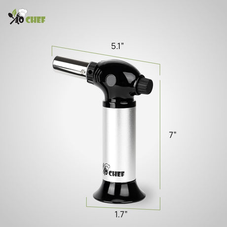Jo Chef Burst Culinary Torch – 2,370°F Butane Torch, Refillable Adjustable Flame Lighter with Safety Lock for BBQ, Baking, Brulee Creme, DIY, Crafts and Soldering – 1 Butane Can Included
