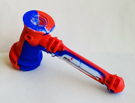 7.5 Inch Long Silicone Hammer Bubbler Tobacco Hookah Water Pipe