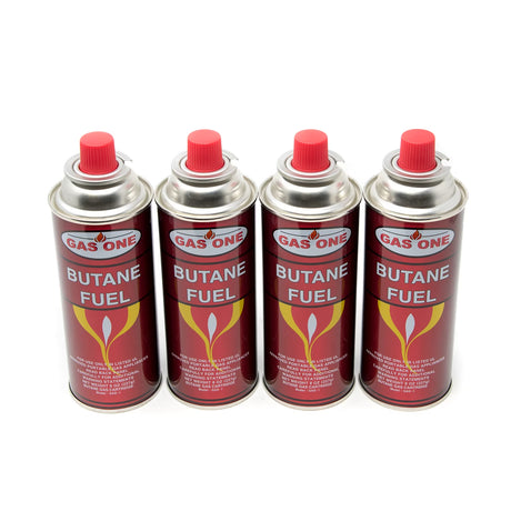 GASONE PORTABLE BUTANE FUEL CANISTER FOR CAMPING STOVES – 4 PACK