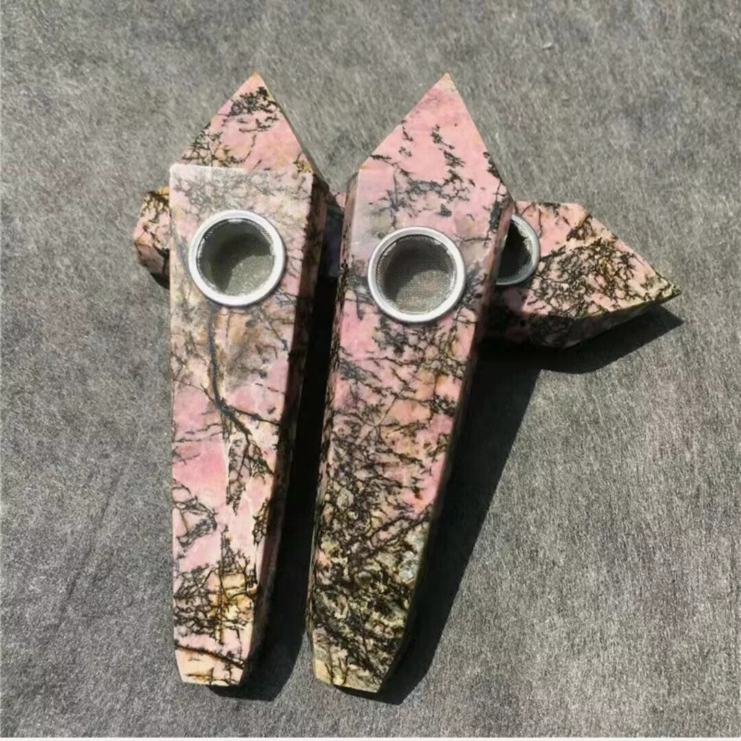 Natural Quartz Smoking Pipe Crystal Point Wand Stone Rock Obelisk Healing 1Pc