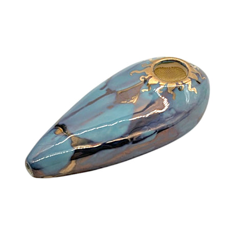 4" Ceramic Smoking Tobacco Pipe Oval Iced Mint Made in USA