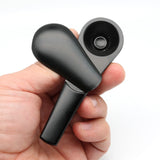 3.8" Metal Smoking Pipes Magnetic Lid Zinc Alloy Smoke Bowl Tobacco Black Pipe