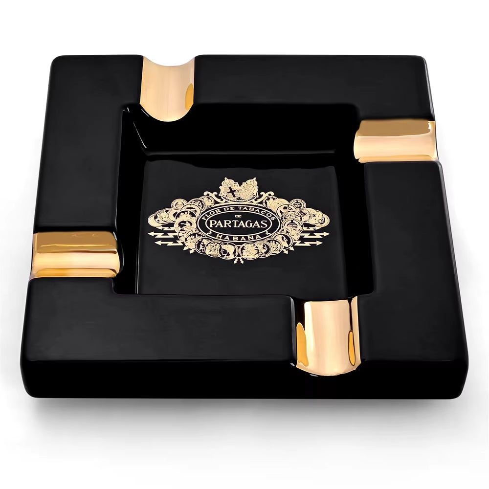 Ceramic Cigar Ashtray Square Cigarette Ashtrays 4 Holder 1 Ash Slot Table Cigar Ash Tray Large Ashtray for Home with Box