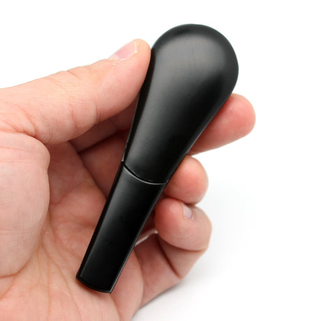 3.8" Metal Smoking Pipes Magnetic Lid Zinc Alloy Smoke Bowl Tobacco Black Pipe