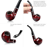 Joyoldelf Tobacco Pipe, Classic Smoking Pipe with Foldable Tobacco Pipe Stand