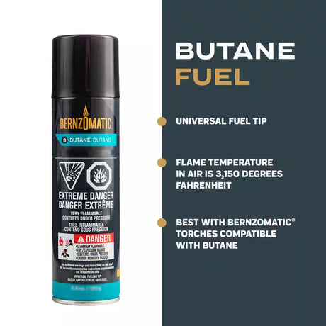 BERNZOMATIC 5.6 OZ BUTANE REFILL FUEL FOR TORCHES & LIGHTERS
