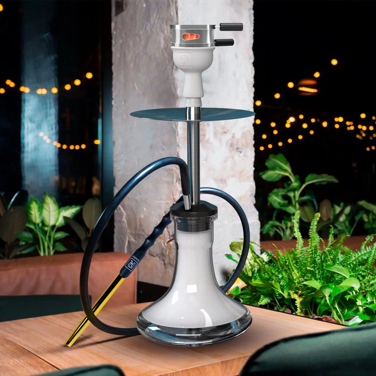 M. ROSENFELD PREMIUM GOLD SILICONE HOOKAH HOSE WITH ALUMINUM MOUTHPIECE