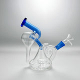 7'' Glass Bong Recycler Tornado Perc Smoking Water Pipe Hookah Bubbler W/Bowl