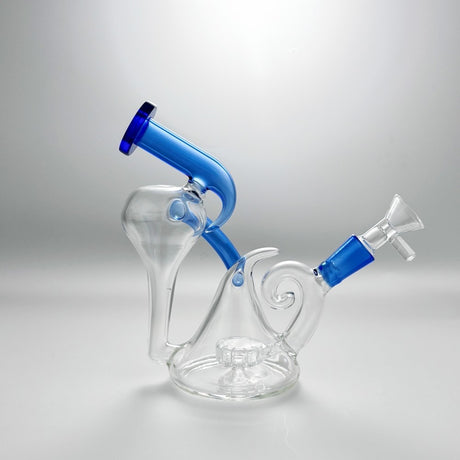 7'' Glass Bong Recycler Tornado Perc Smoking Water Pipe Hookah Bubbler W/Bowl