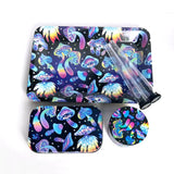 5-PACK TOBACCO KIT SET WITH STORAGE TUBES, GRINDER & ROLLING TRAY