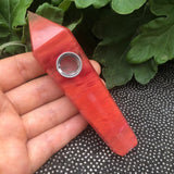 Natural Quartz Smoking Pipe Crystal Point Wand Stone Rock Obelisk Healing 1Pc