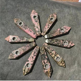 Natural Quartz Smoking Pipe Crystal Point Wand Stone Rock Obelisk Healing 1Pc