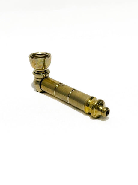 Collectible Metal Smoking Pipe/ Brass-Plated Metal Pipe/ in a Black Velvet Pouch