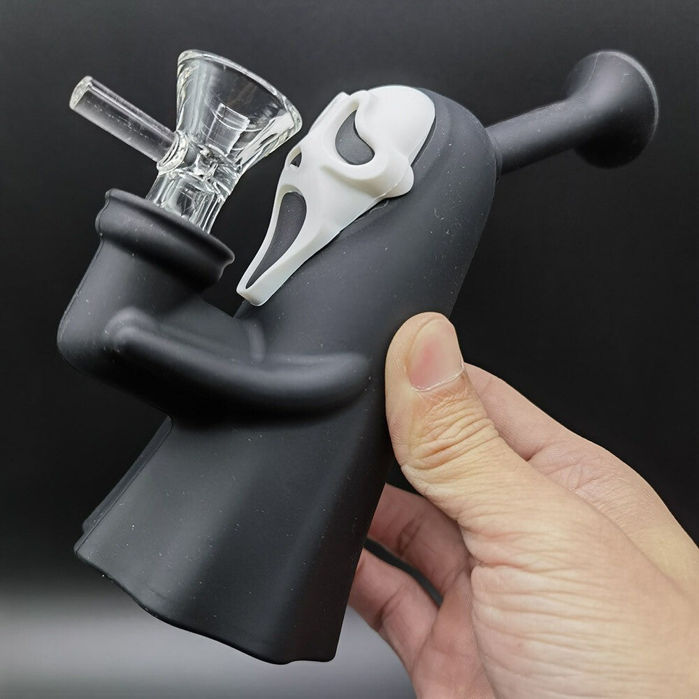 6.3" Faceless Man Hookah Smoking Bubbler Silicone Bong Water Pipe W/ Glass Bowl