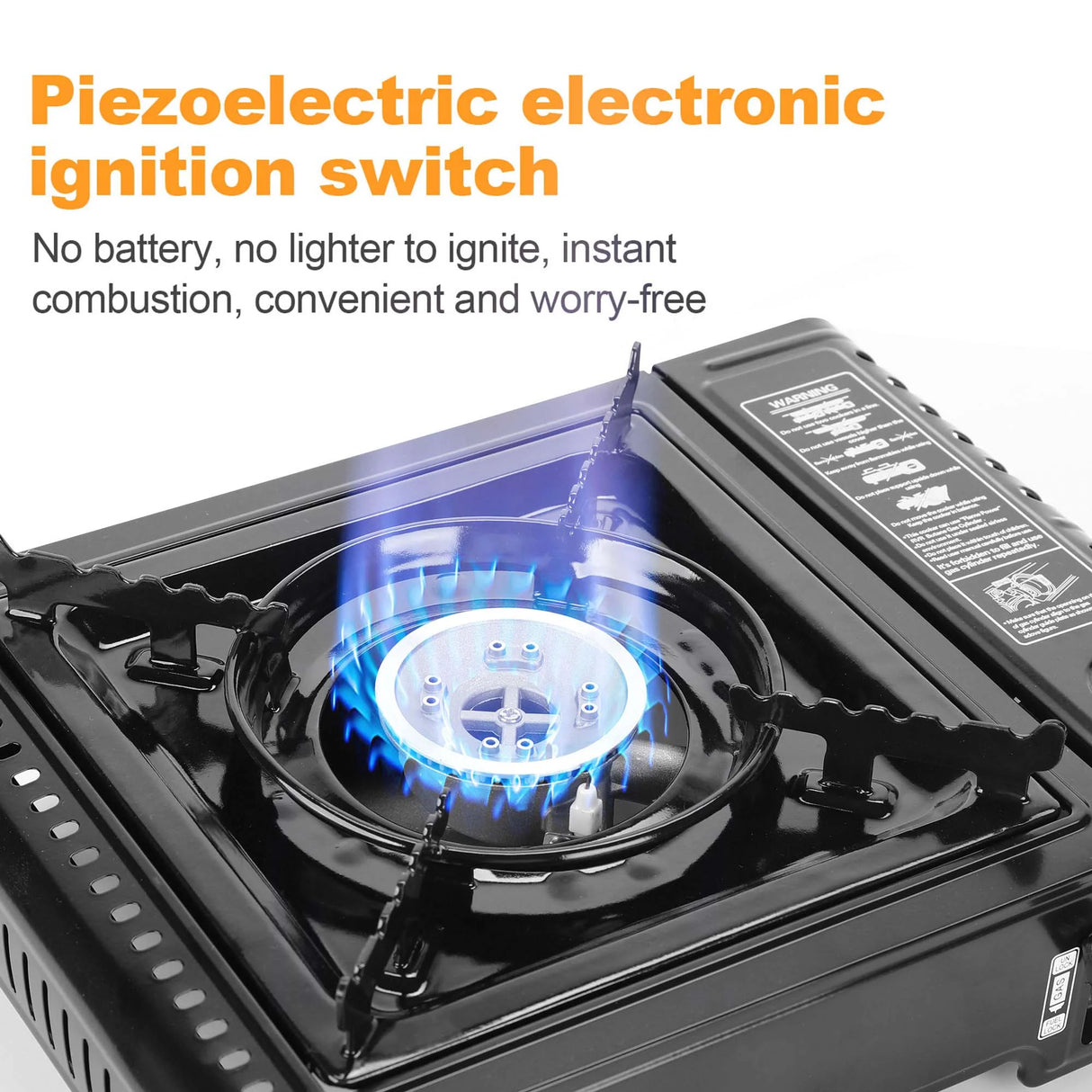 GVDV PORTABLE 1-BURNER BUTANE CAMPING BLACK STOVE WITH UPDATED CARRYING CASE