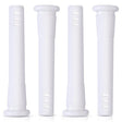 4PCS 4" Silicone Tube Downstem 14Mm Female Bowl Connector Semi Translucent White