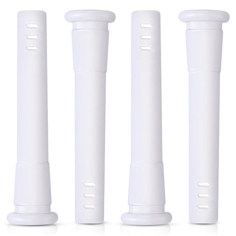 4PCS 4" Silicone Tube Downstem 14Mm Female Bowl Connector Semi Translucent White