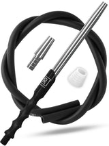 M. ROSENFELD PREMIUM SILVER SILICONE HOOKAH HOSE WITH ALUMINUM MOUTHPIECE