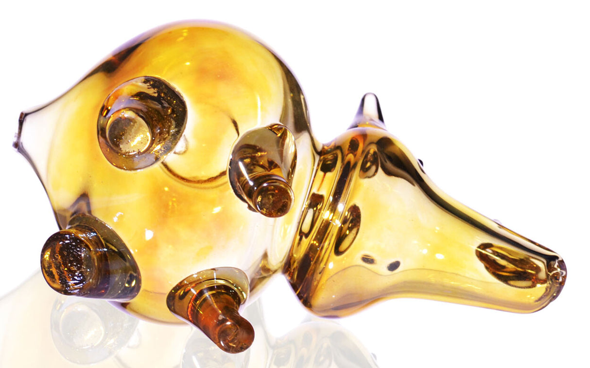 CUTE 4" RHINO Animal Glass Hand Pipe COOL FUMED Alien Bowl Pipe MONSTER *USA*