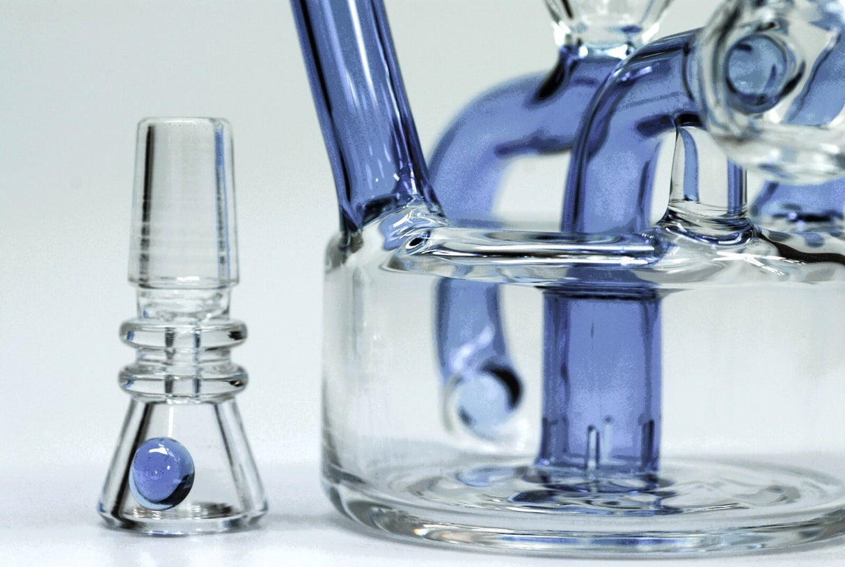 8" Sky Blue Klein Vortex Recycler Tobacco Smoking Water Pipe Hookah Bubbler Bong