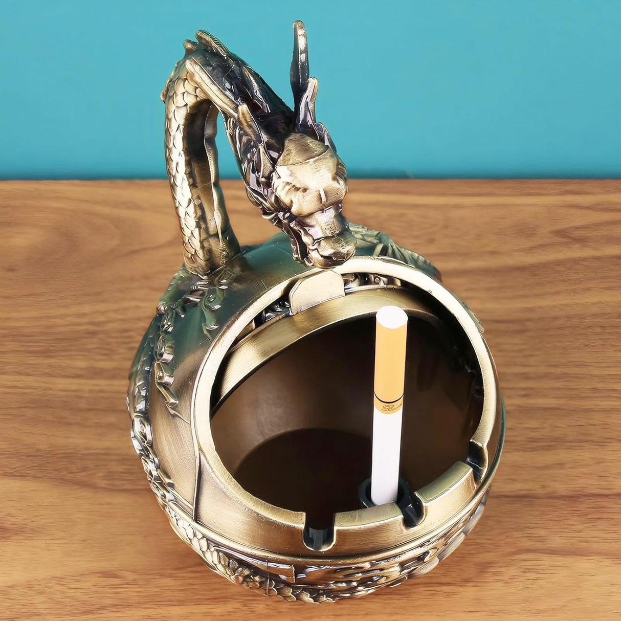 Vintage Ashtray with Lid for Cigarettes,Met