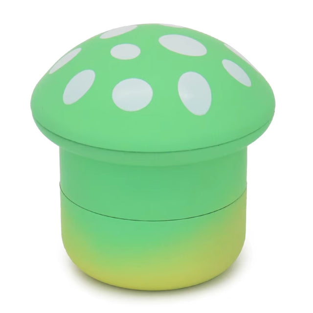 LARGE MUSHROOM-SHAPED METAL HERB & TOBACCO GRINDER – COLORFUL DESIGN