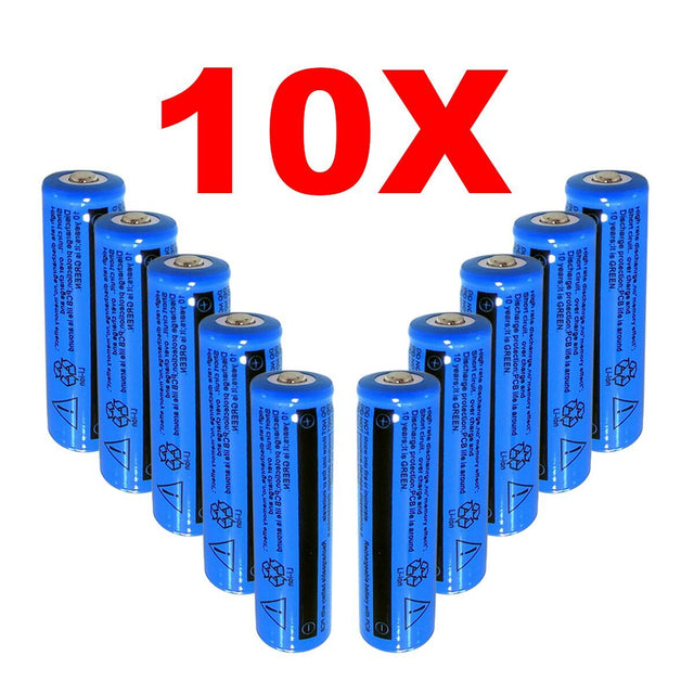 10-PACK 18650 3000MAH 3.7V LI-ION RECHARGEABLE BATTERIES