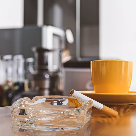 Glass Ashtray for Cigarettes Sturdy Transparent Outdoor Cigar Ashtray